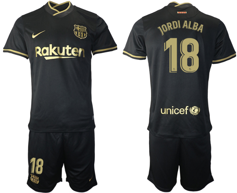 Men 2020-2021 club Barcelona away #18 black Soccer Jerseys